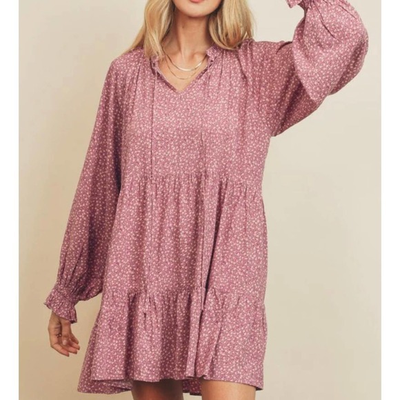 Vici Dresses & Skirts - VICI Women's Juniper Floral Tiered Swing Babydoll Mini Dress Orchid Multi XL
